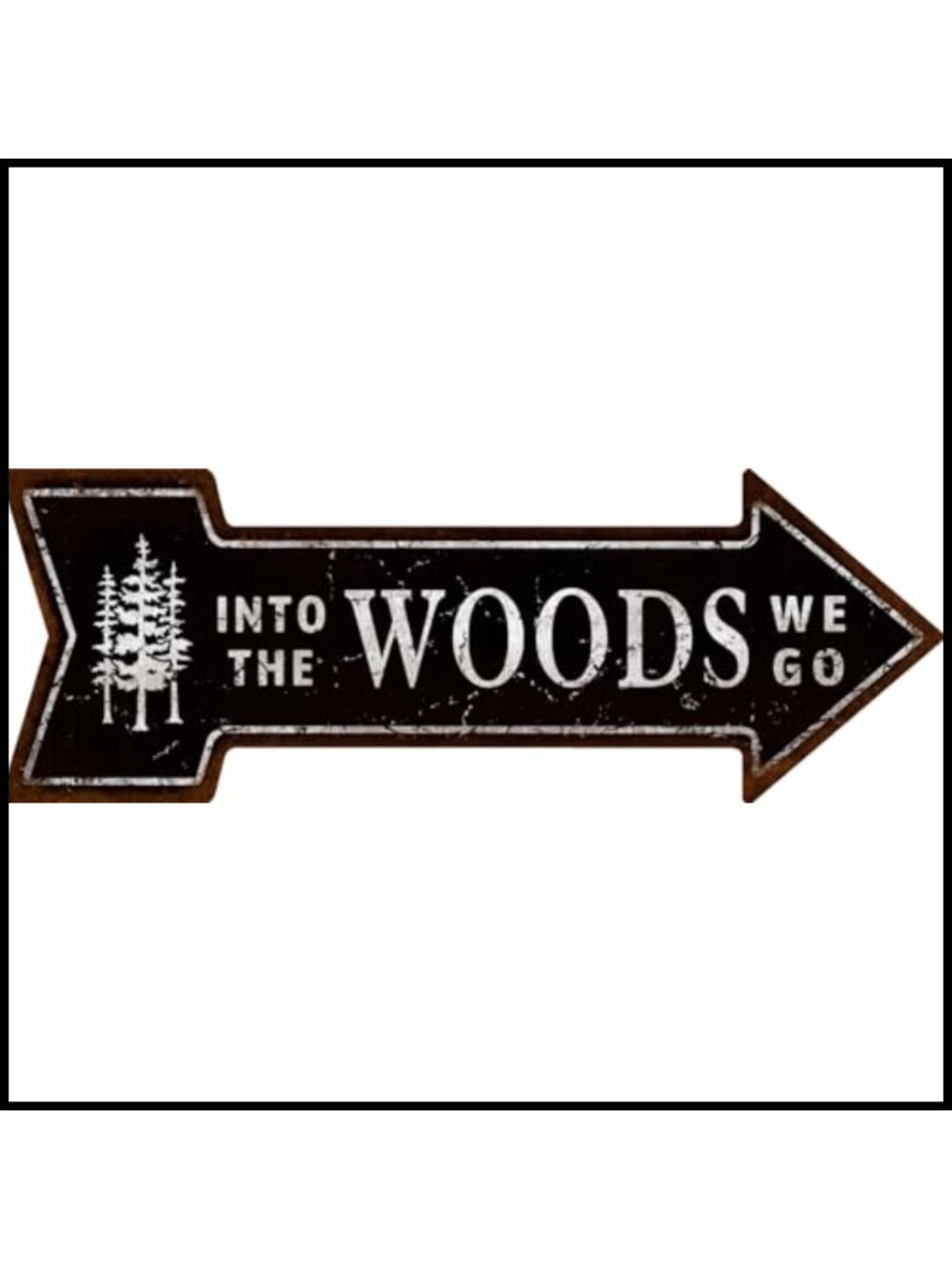 Mukuko Into the Woods Arrow Tin Metal Sign Wall Decor 6 x 18 Rustic Cabin Lodge